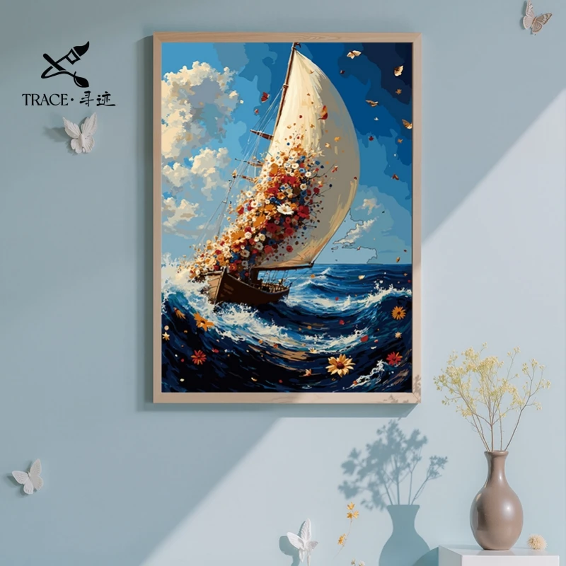 【Trace·寻迹】diy数字油画手绘装饰画加厚亚麻画布实木框背板 繁花