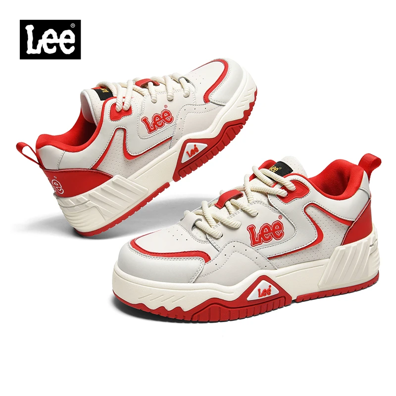 Lee真皮低帮板鞋男款2025年秋季新款厚底增高休闲运动鞋男士潮鞋