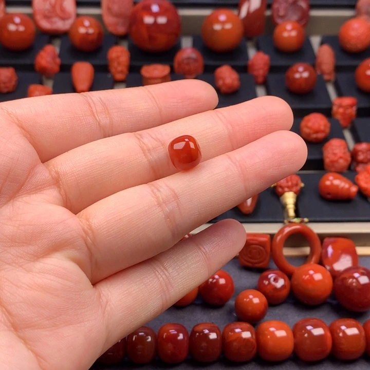电***图南红玛瑙未镶嵌老型单珠9MM