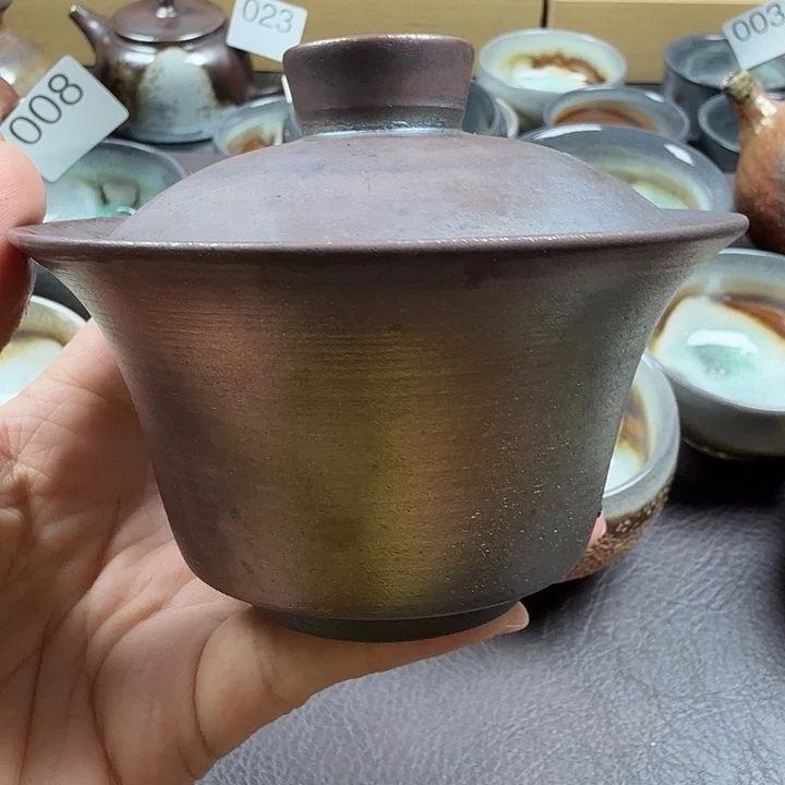 手工手作柴烧盖碗