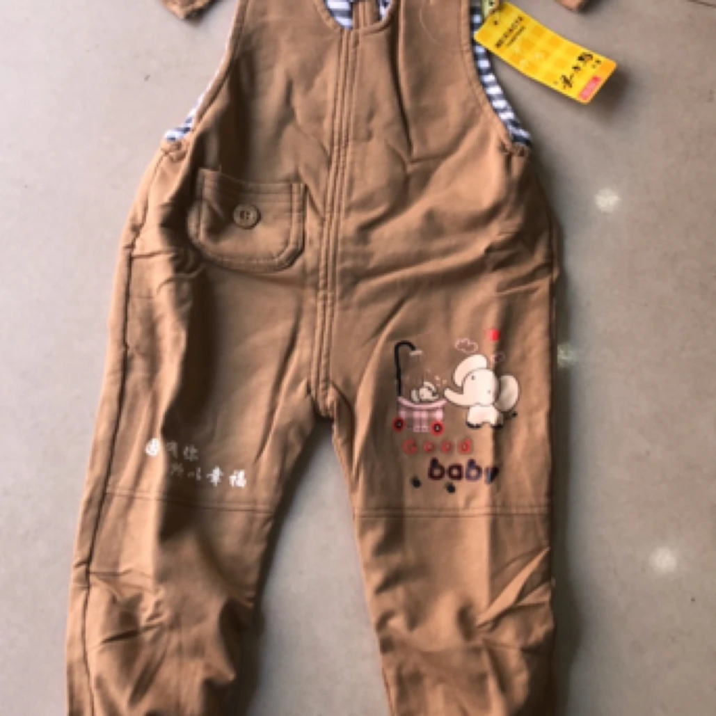 双层针织双扣高端洋气超柔背带裤