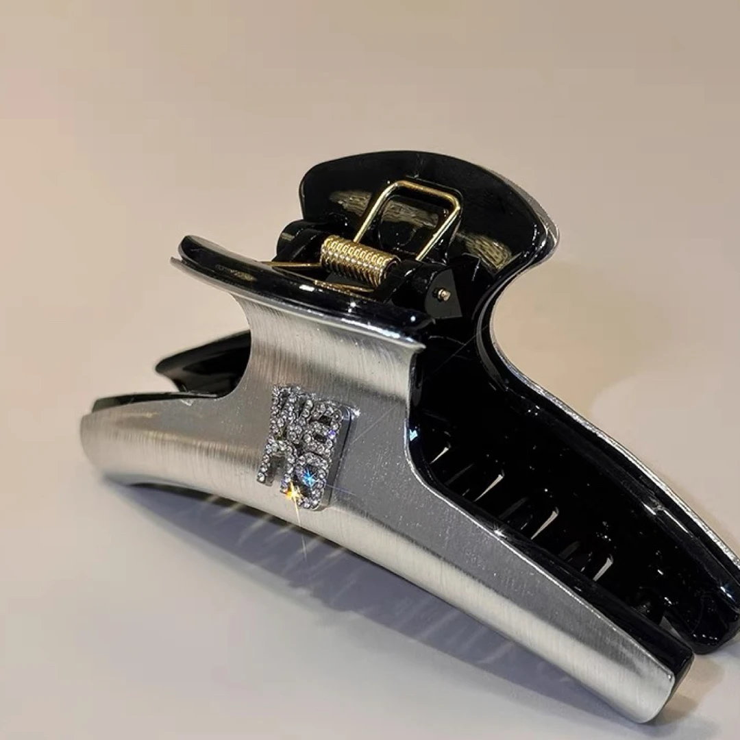 铜合金钛钢树脂耳饰 【11cm拉丝钛钢】韩版进口老钱粉冷淡风抓夹