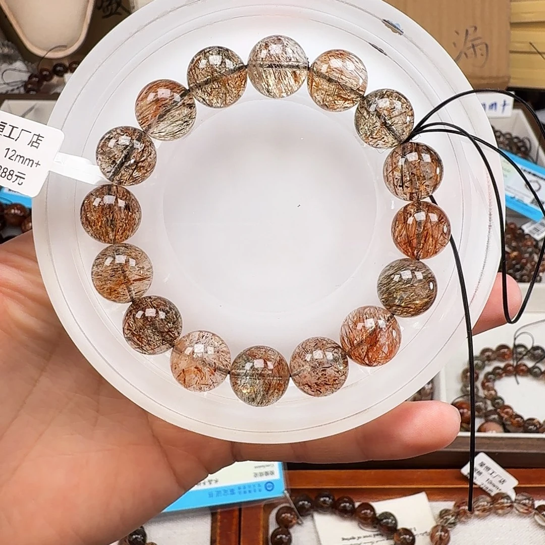 未镶嵌手链水晶天然水晶黑金超七直播间链接