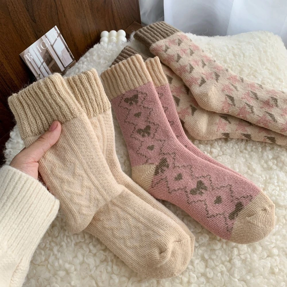 袜子女中筒秋冬款加厚保暖加绒毛圈超厚抗寒冬天超厚袜子地板袜CC