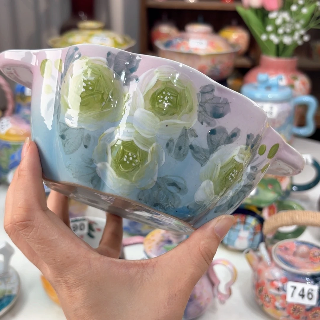 景德镇手绘高温釉下彩陶瓷茶具