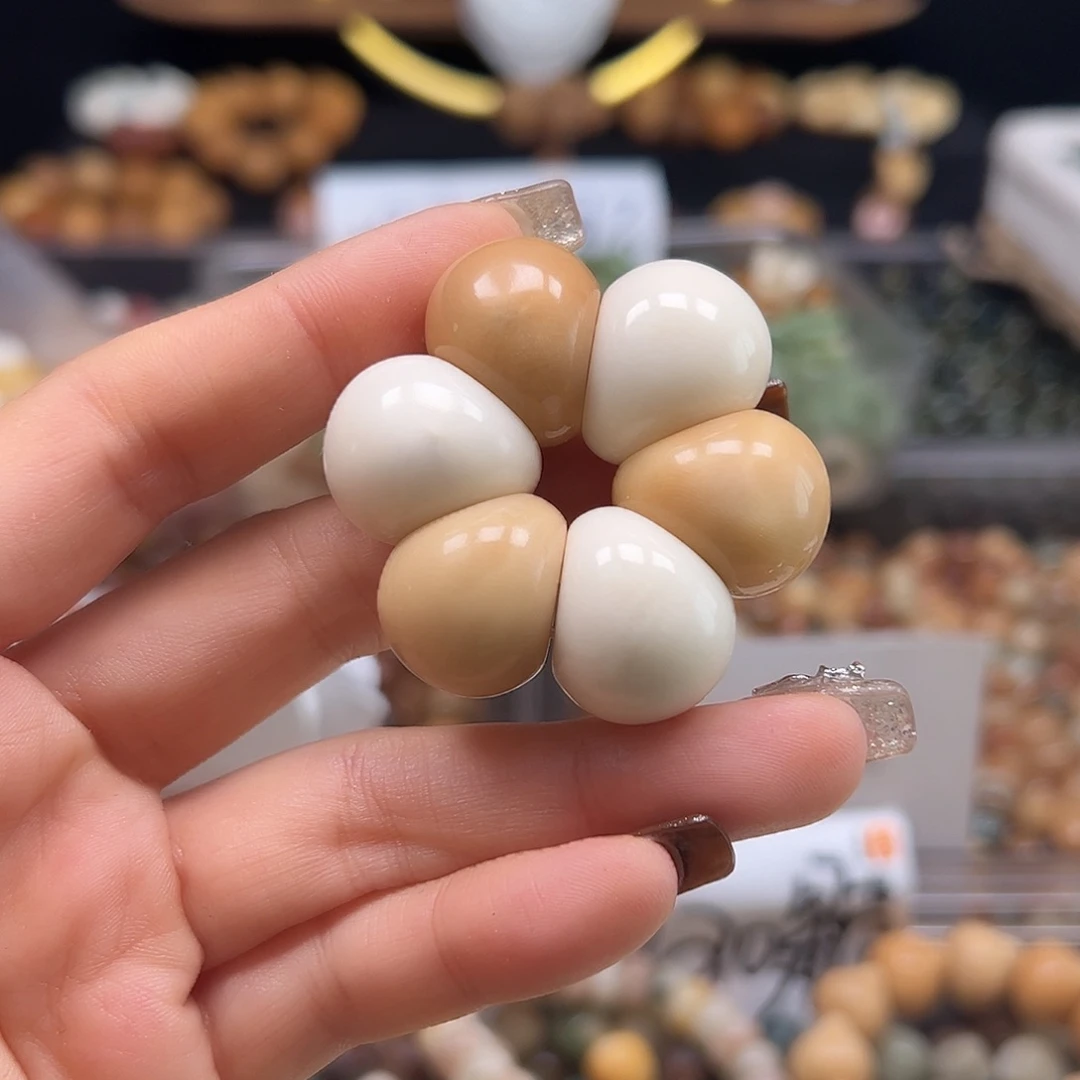 菩提根/象牙果手串微瑕多宝山竹手捻1头有裂