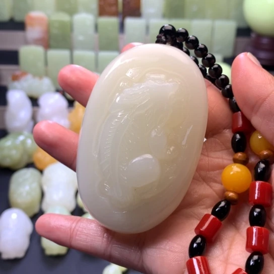 石材方解石手把件