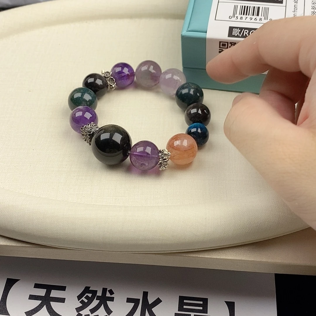 银S925镀金镶嵌手链水晶