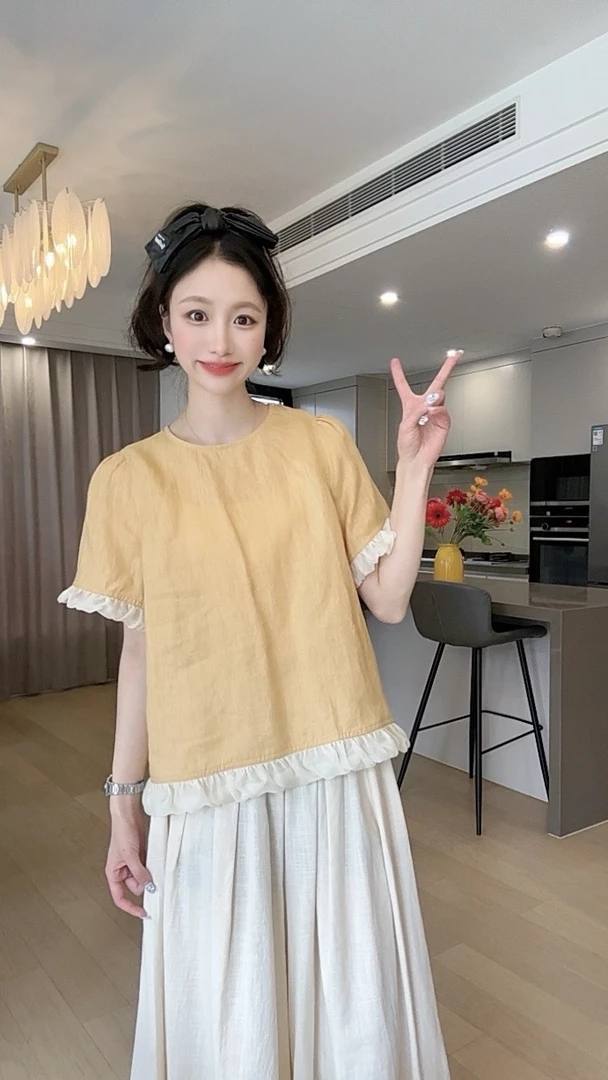 小玉推荐《夏季调色师》新款韩系甜美设计感花边连衣裙