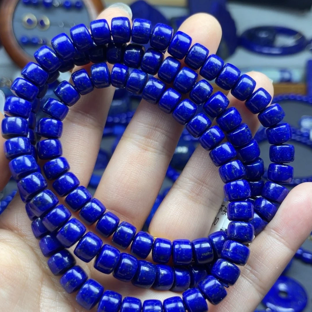 青金石未镶嵌直切多圈7+