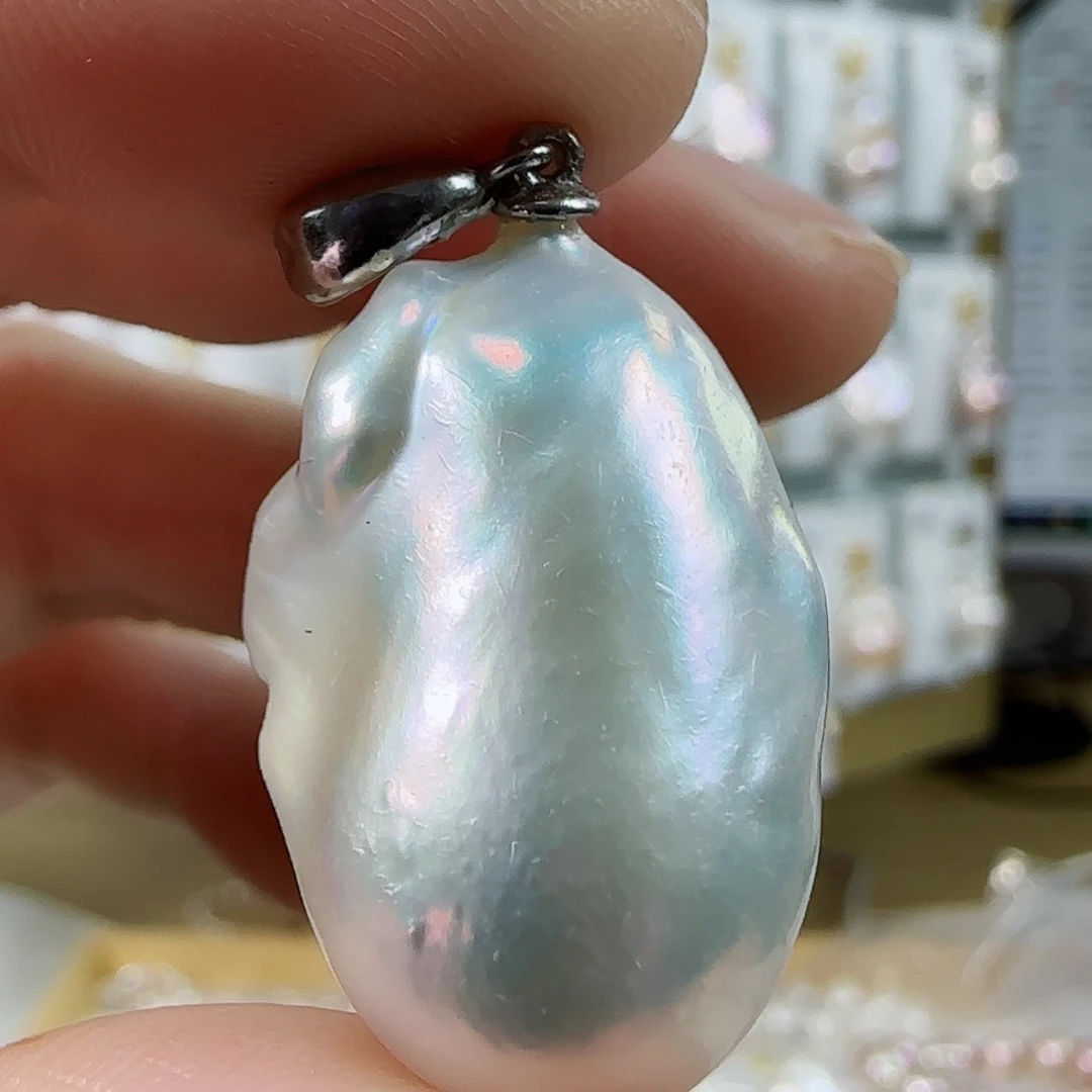 淡水珍珠耳坠（特价有瑕）银S925镶嵌