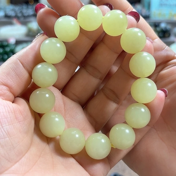 和田玉手链未镶嵌新疆若羌黄口料卡16