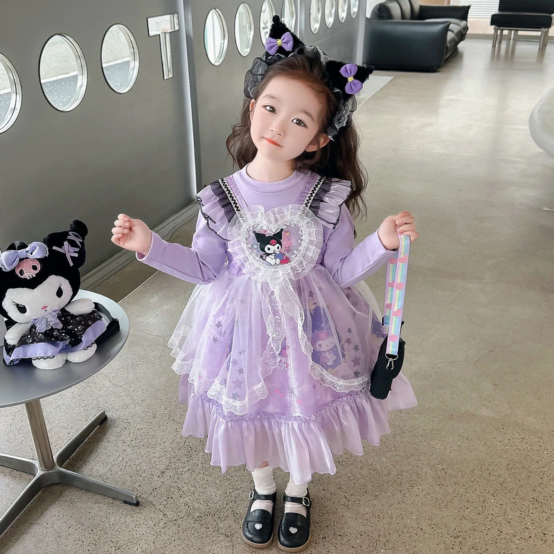 巴拉童年超好看女童连衣裙春秋2025新款春季儿童女宝宝春款库洛米