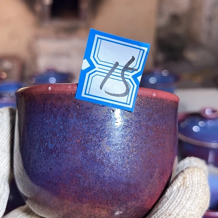 瓷片钧瓷手工艺品杯子