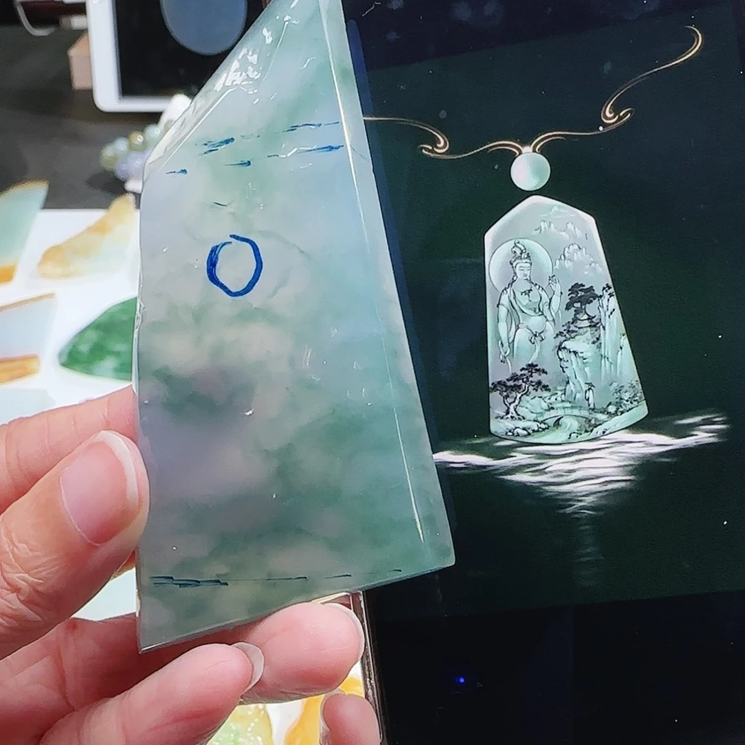 定制翡翠未镶嵌缅甸翡翠挂件