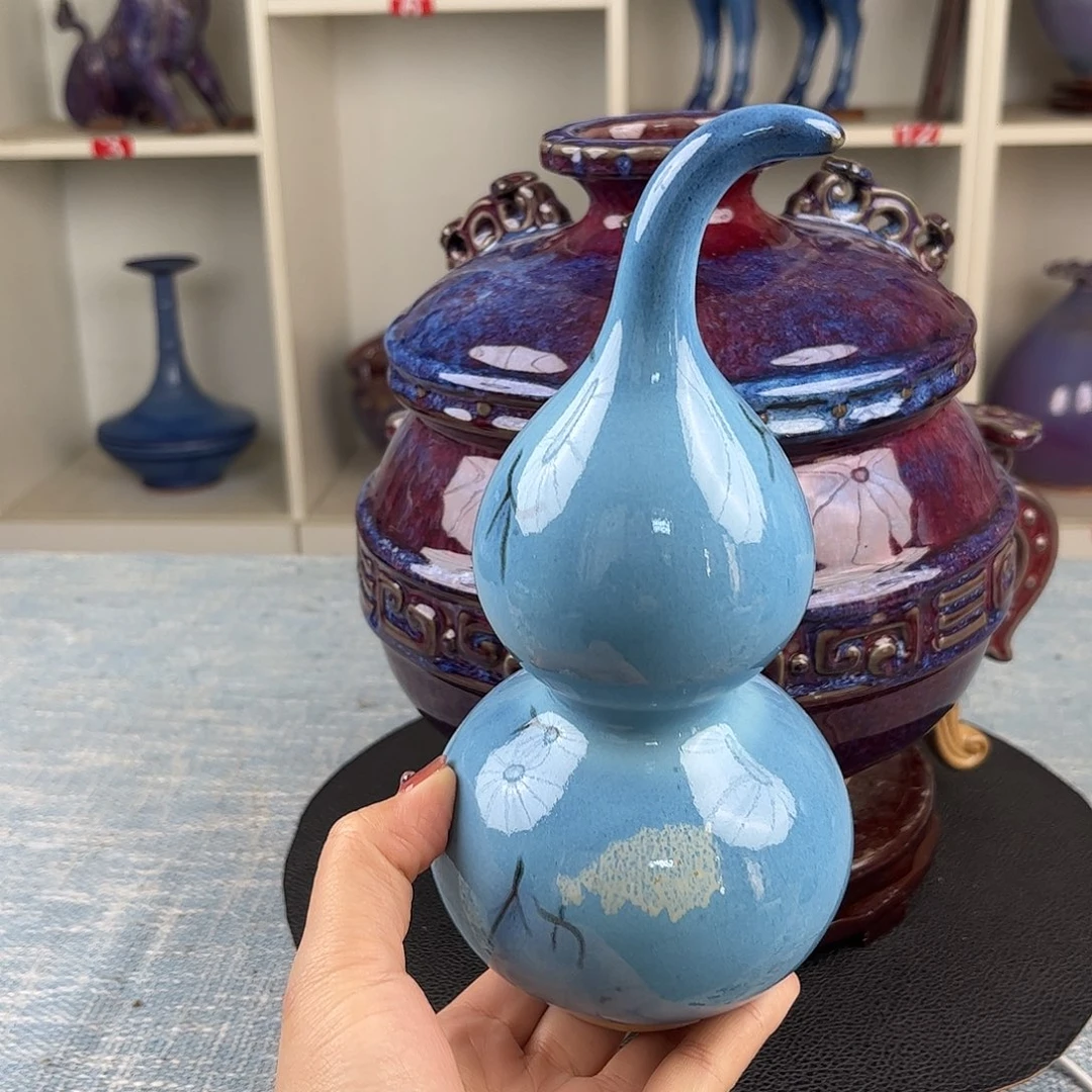 瓷片葫芦20公分左右摆件