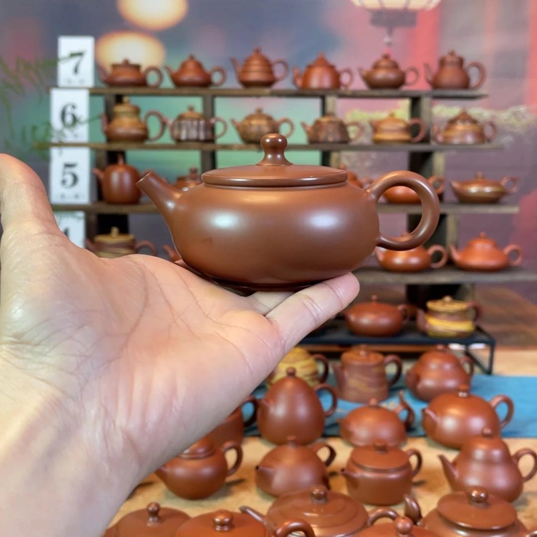 茶壶紫砂摩*哥潮州手工手拉朱泥广源壶