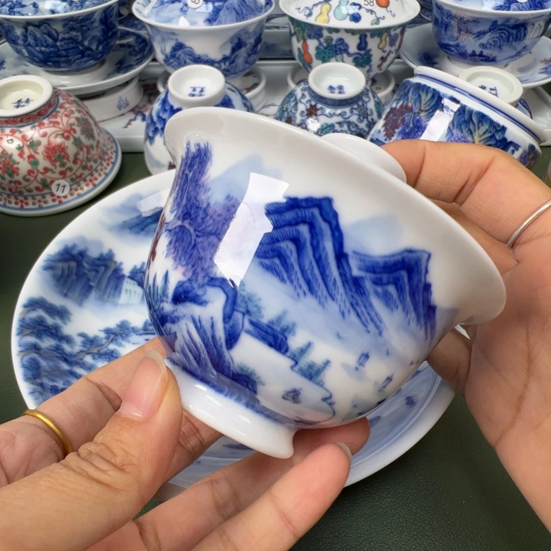 陶瓷景德镇纯手工纯手绘茶具木木57