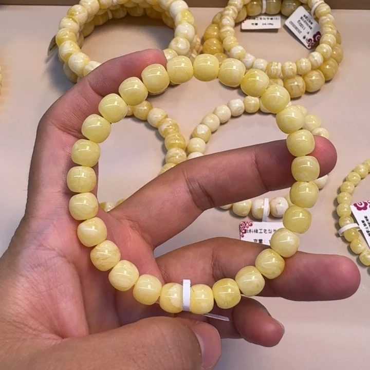 琥珀未镶嵌手串蜜蜡精工老型8mm