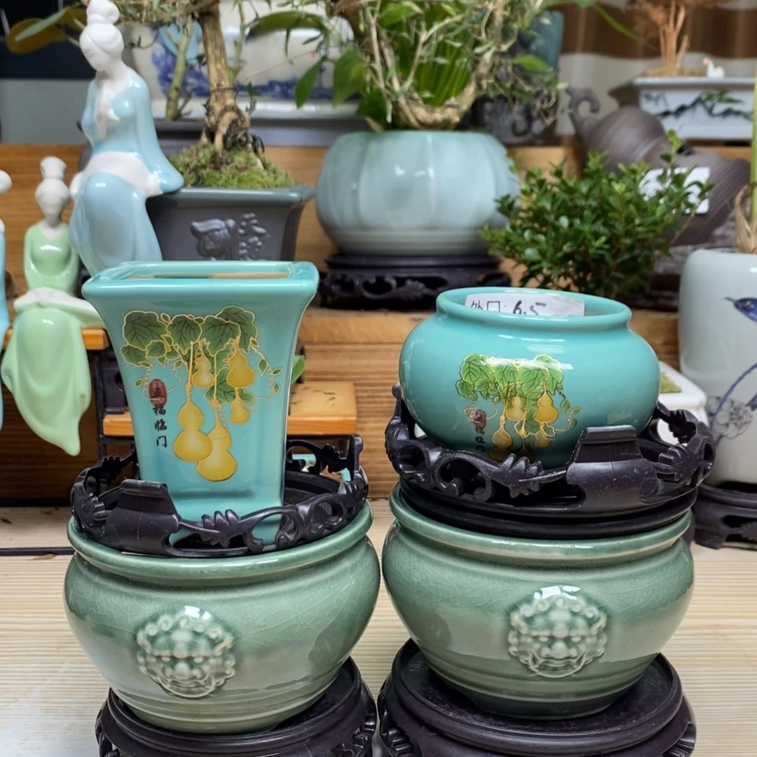紫砂陶瓷艺术花盆陶瓷