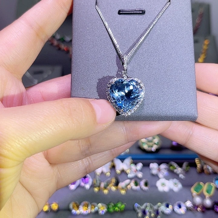 吊坠(赠链)托帕石银S925镶嵌