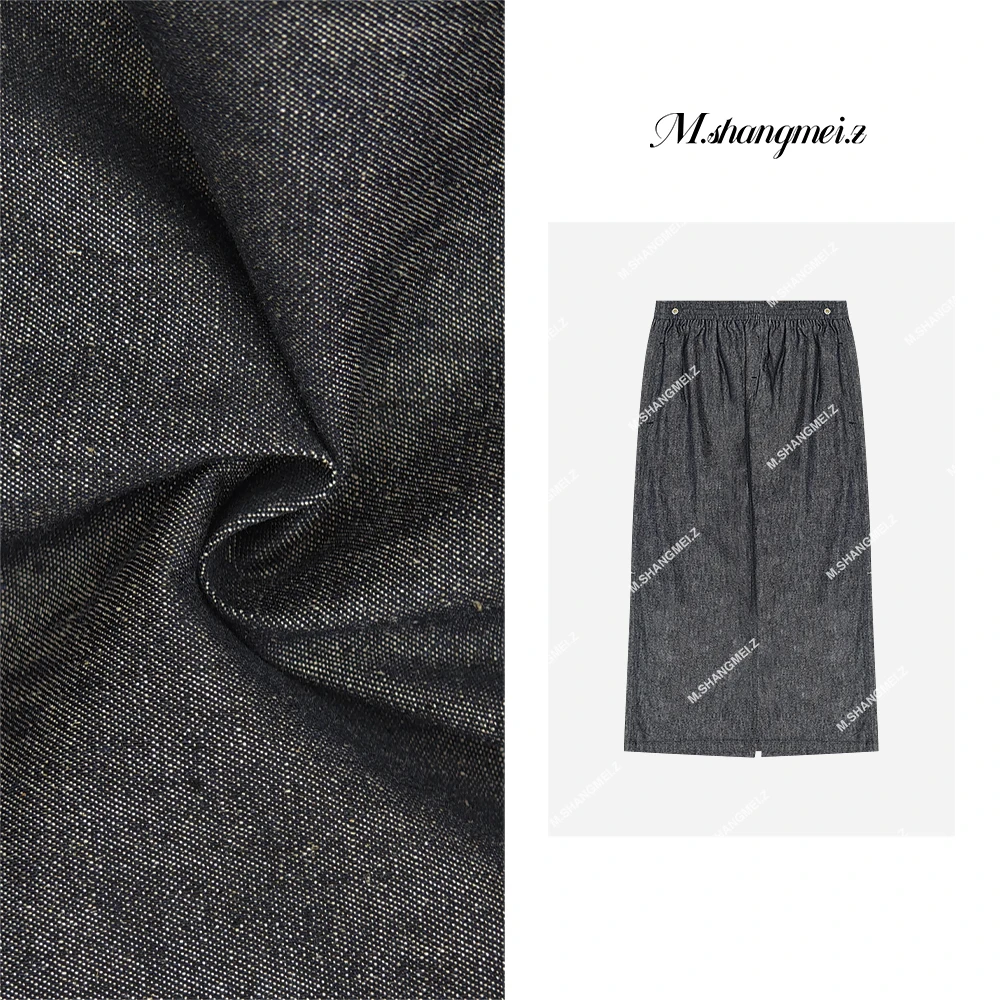 M.SHANGMEI.Z/沐熙【爱情海】美大哥复古水洗牛仔直筒半身裙X052456
