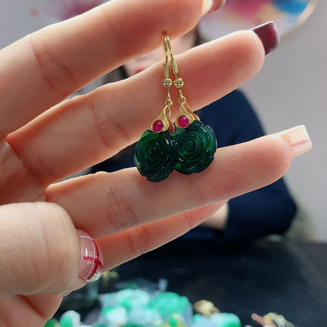 【闪购商品】翡翠耳饰未镶嵌，