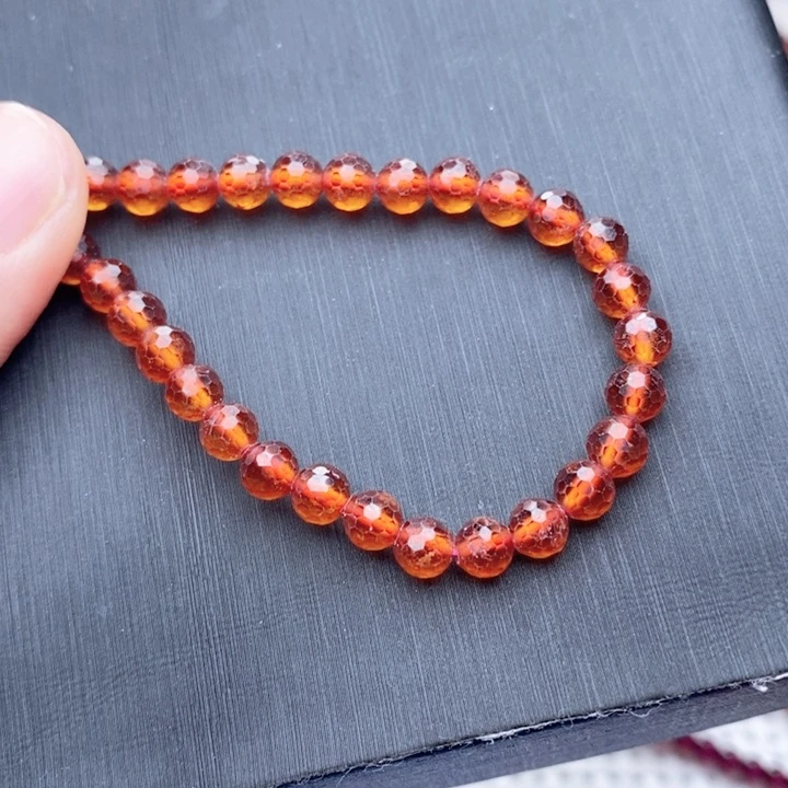 手链未镶嵌石榴石5毫米棱光大漏