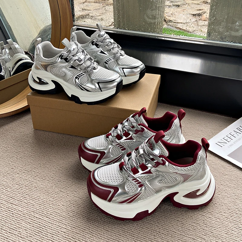 爆款老爹鞋女2025春秋新款百搭厚底增高小个子学生网红休闲运动鞋