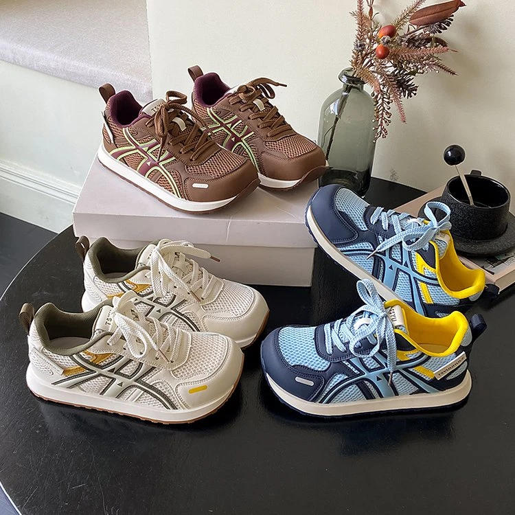 厚底网面德训鞋女2025新款夏季百搭透气休闲运动阿甘鞋轻便老爹鞋