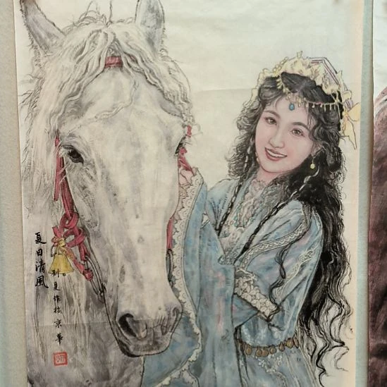 国画3.2平尺人物画作精品