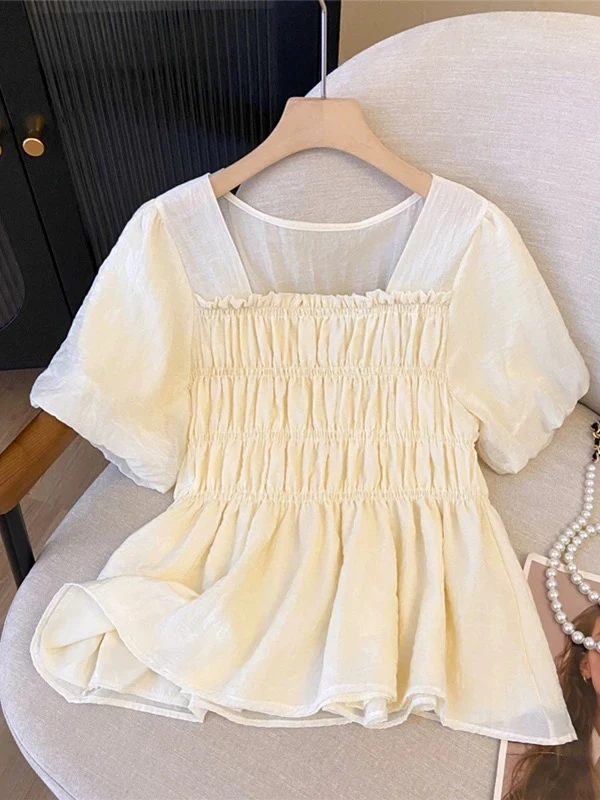 【李姑娘专属】996方领正肩短袖衬衫