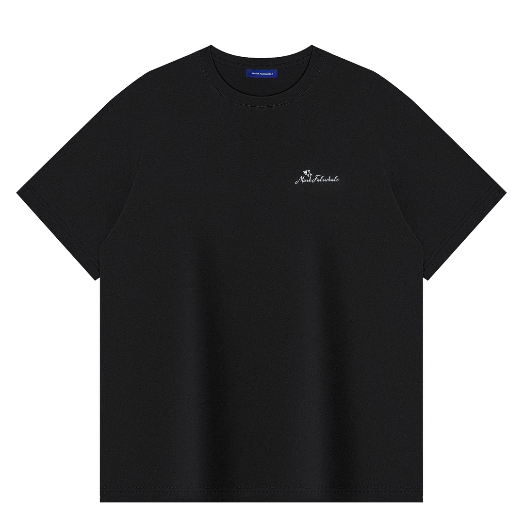 MARK FAIRWHALE/马克华菲夏季重磅圆领落肩透气短袖运动舒适T恤