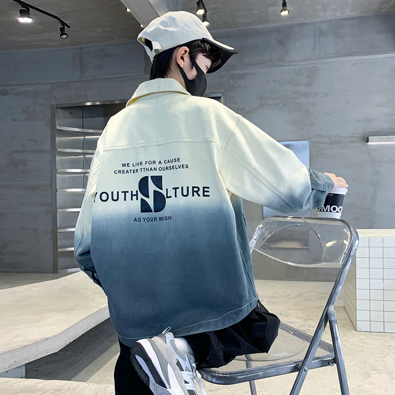 儿童装男童秋装衬衫外套2025新款春秋款中大童牛仔炸街秋季男孩潮