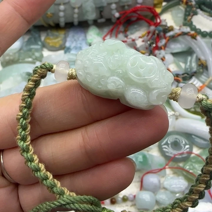 翡翠未镶嵌手链貔貅手绳