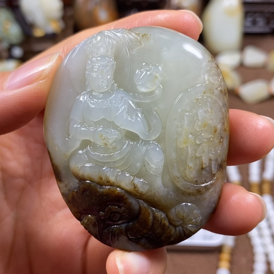 和田玉未镶嵌挂件