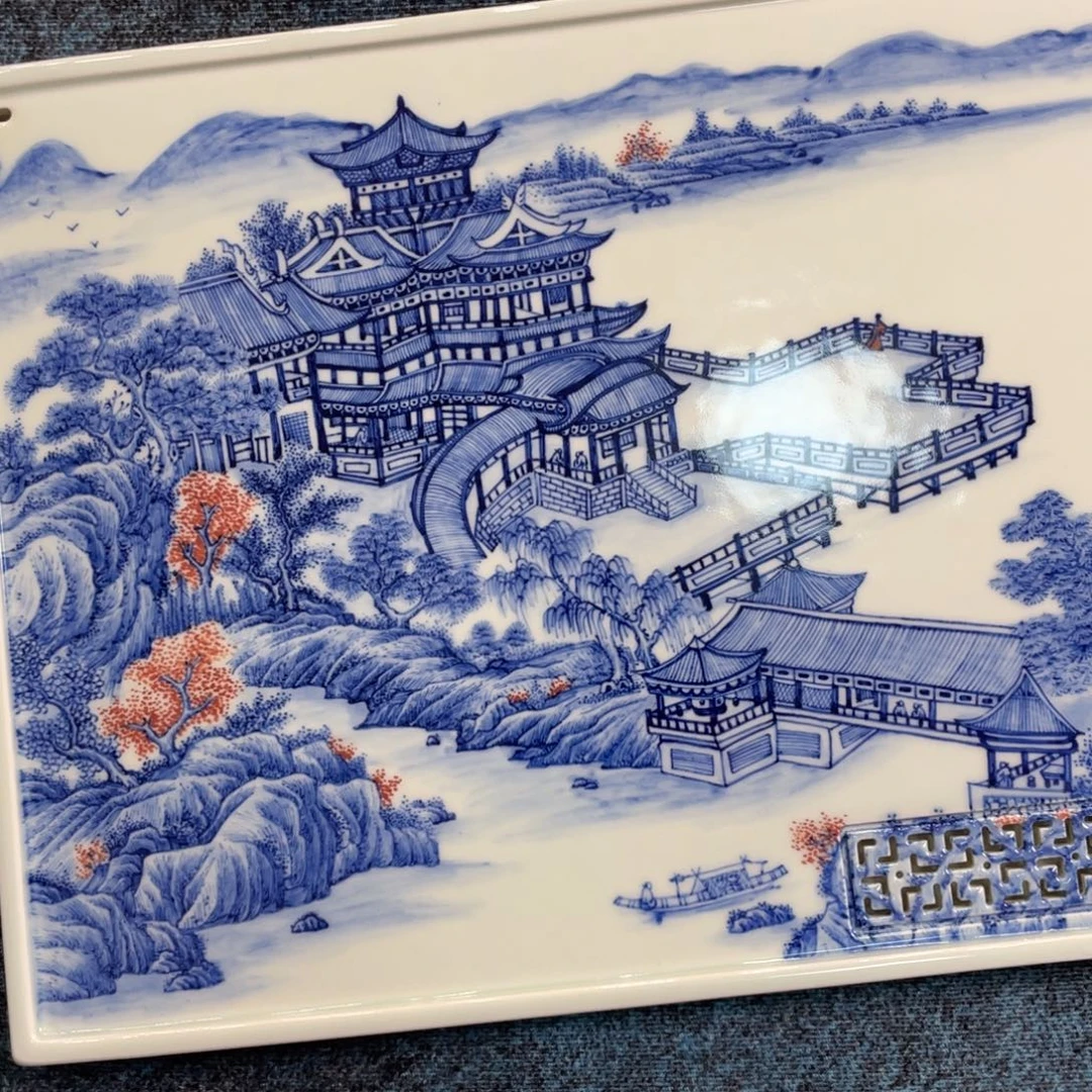 受***风景德镇陶瓷手工手绘