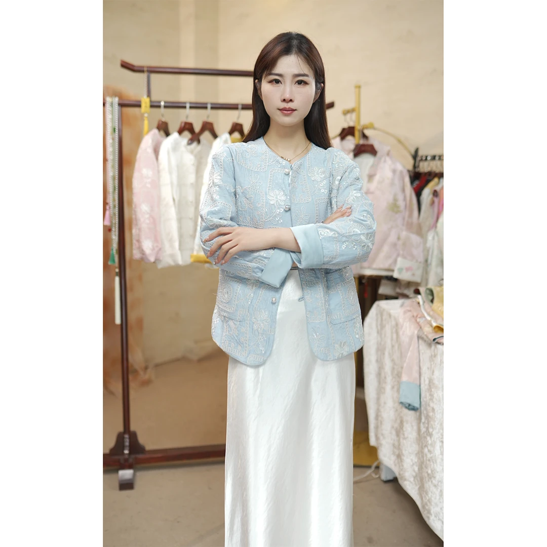 【玉卿】新中式国风女装2025春季新款复古刺绣提花高级感禅意外套