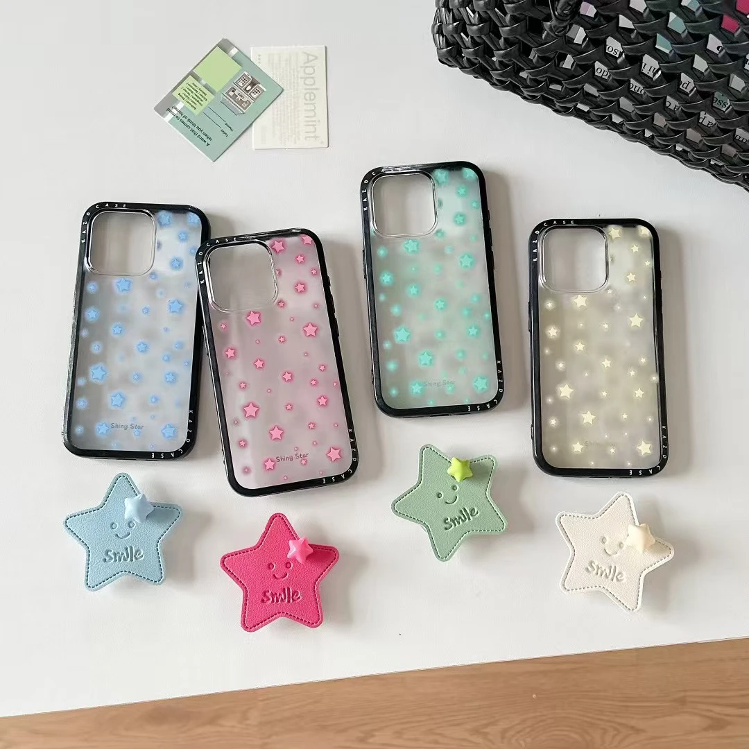 B.编码（直播自选 福利款）苹果手机壳支架链条卡通可爱--默认大瑕