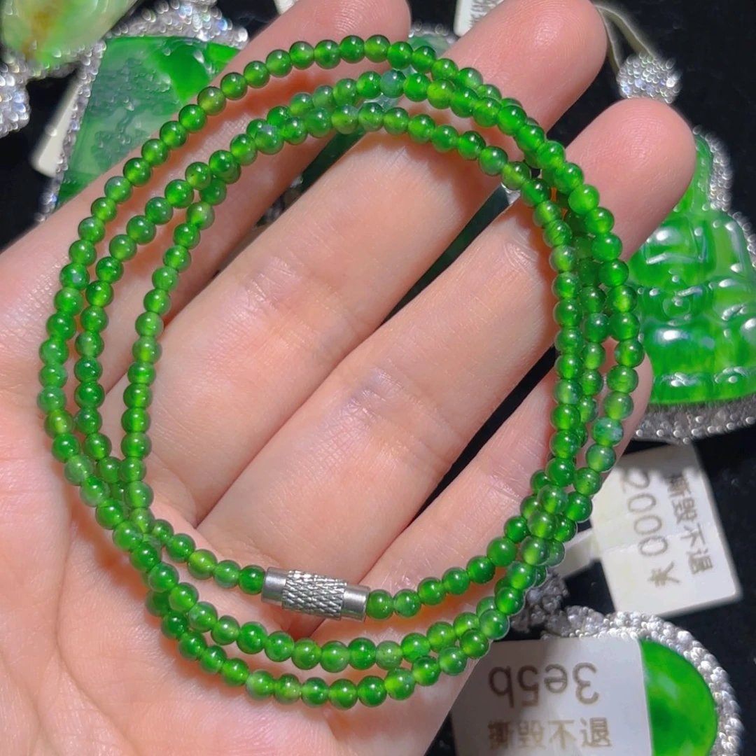 翡翠未镶嵌颈饰珠链