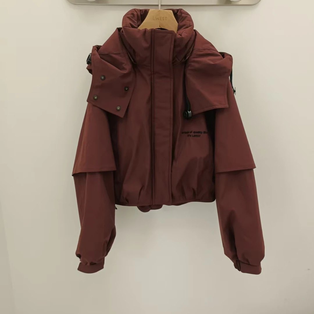 工装风立体廓形短款羽绒服刺绣设计点缀超吸睛显高叠穿时髦A11261