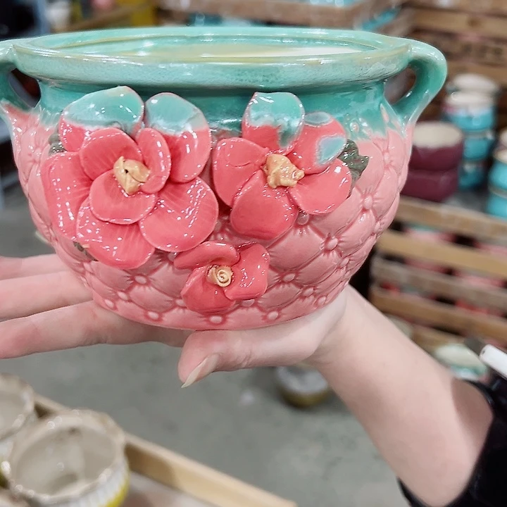 有孔.凑满10元发货多肉陶瓷花盆！