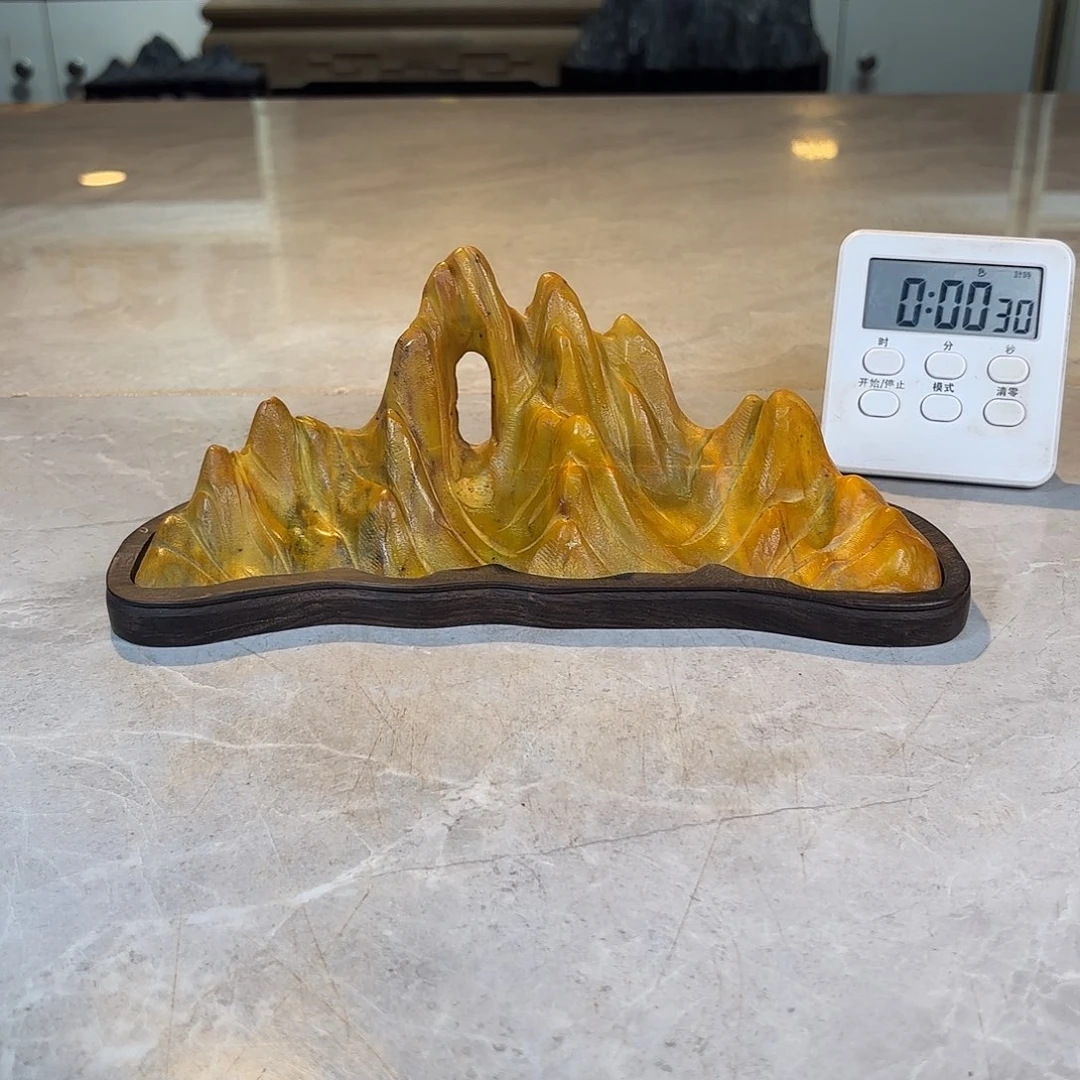 用***3陶灵璧石手工雕刻奇石摆件