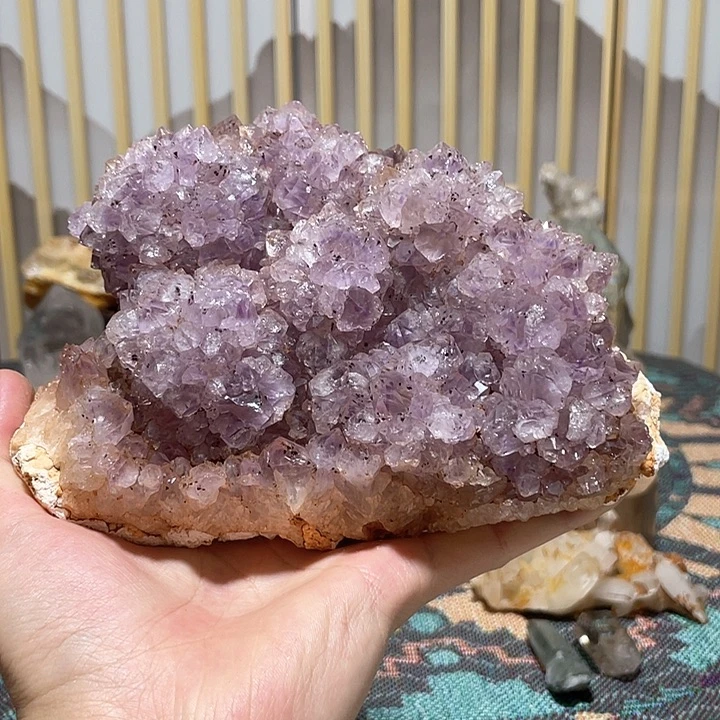 未镶嵌大型摆件（非配饰）水晶紫晶花共生钛