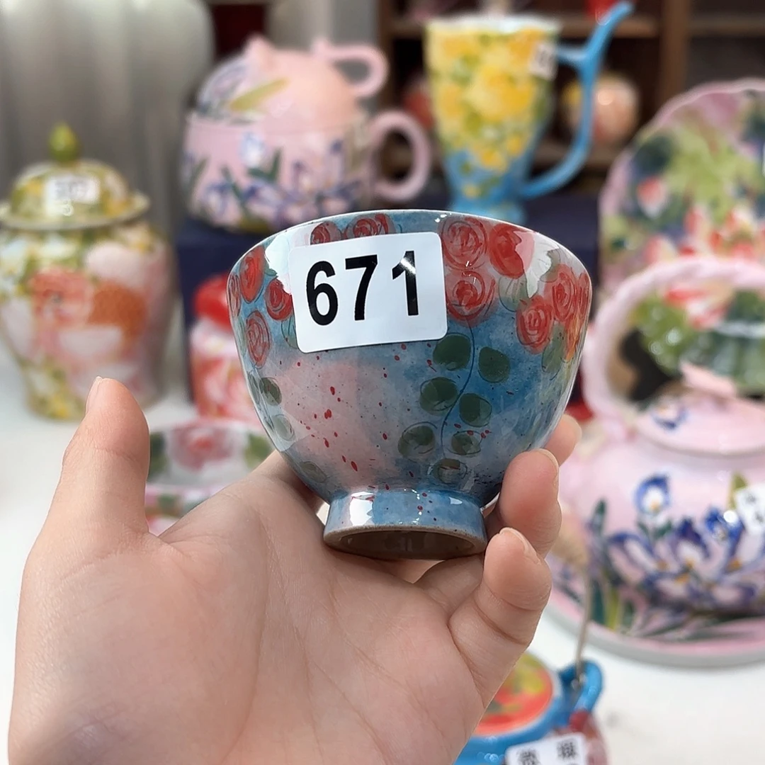 景德镇手绘高温釉下彩陶瓷茶具