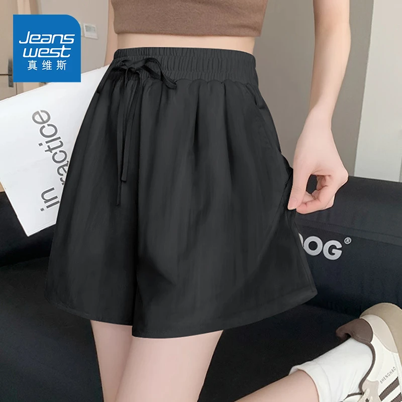 真维斯黑色山本短裤女2025夏季新款薄款高腰显瘦遮肉小个子三分裤