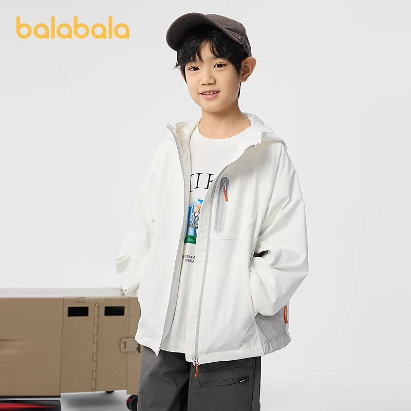 巴拉巴拉童装男童外套儿童上衣2025新款春装连帽便服