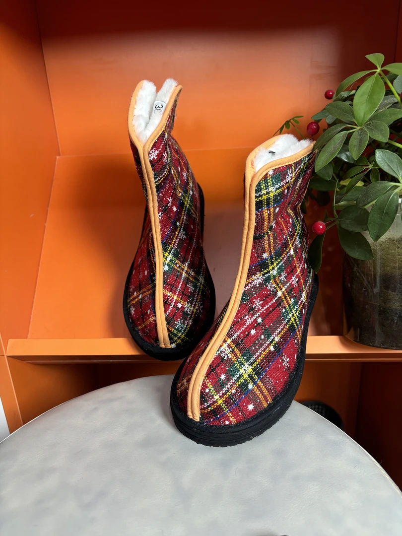 【小雪花-两片高帮毛毛款】2025年手工千层底布鞋时尚老北京布鞋