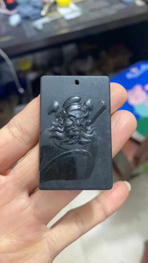 和田玉青玉钟馗吊坠