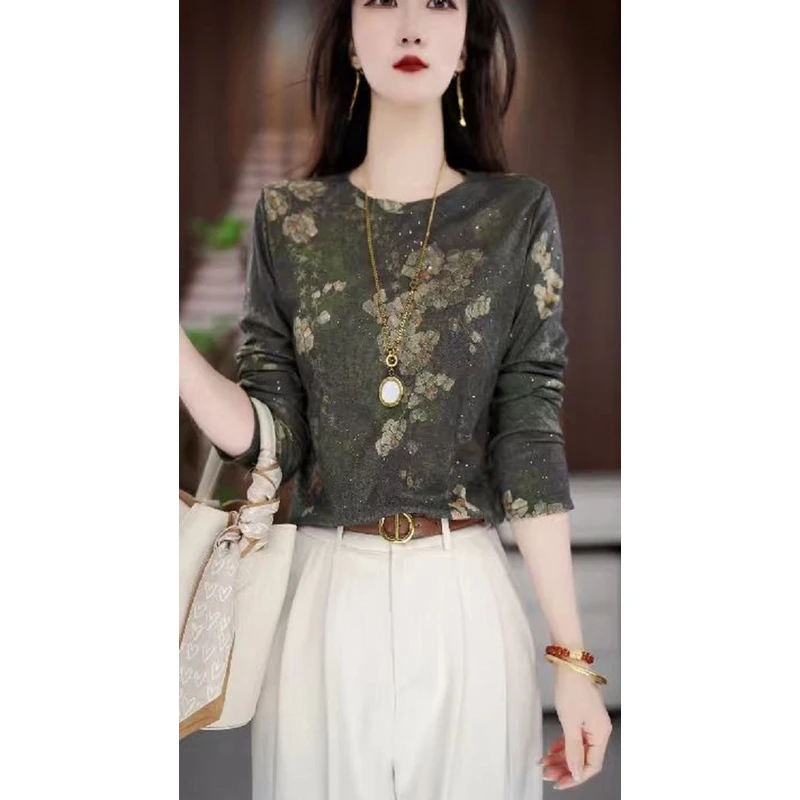 Y233新款时尚百搭气质宽松减龄长袖-玉玉